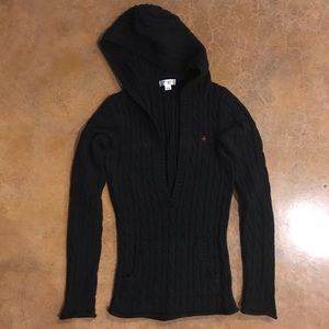 Old Navy black cable-knit sweater hoodie